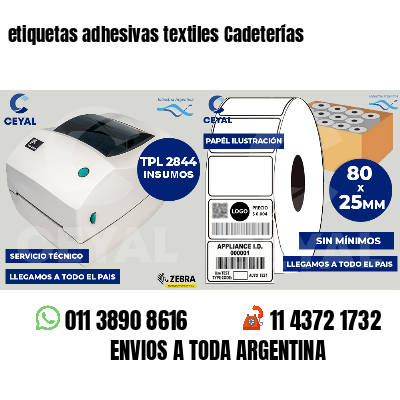 etiquetas adhesivas textiles Cadeterías