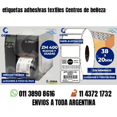 etiquetas adhesivas textiles Centros de belleza