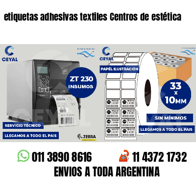 etiquetas adhesivas textiles Centros de estética