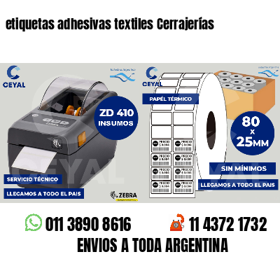 etiquetas adhesivas textiles Cerrajerías