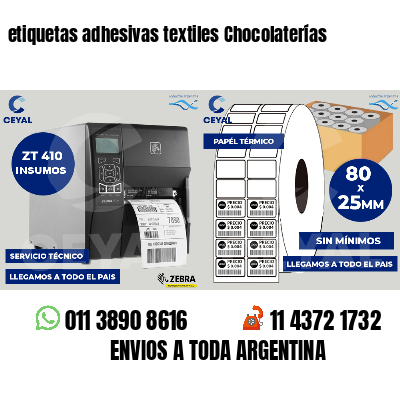 etiquetas adhesivas textiles Chocolaterías