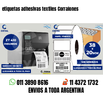 etiquetas adhesivas textiles Corralones