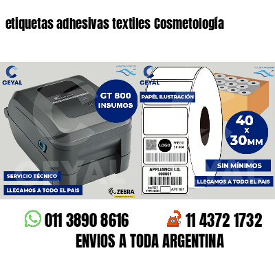 etiquetas adhesivas textiles Cosmetología