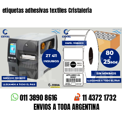 etiquetas adhesivas textiles Cristalería