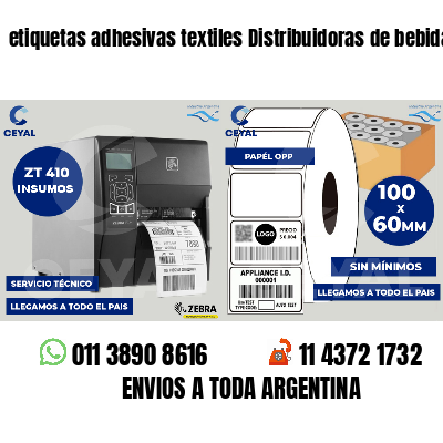 etiquetas adhesivas textiles Distribuidoras de bebidas