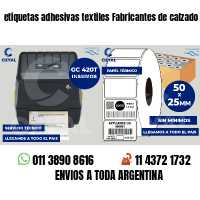 etiquetas adhesivas textiles Fabricantes de calzado