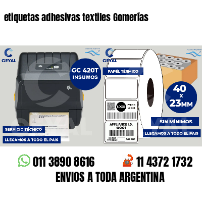 etiquetas adhesivas textiles Gomerías