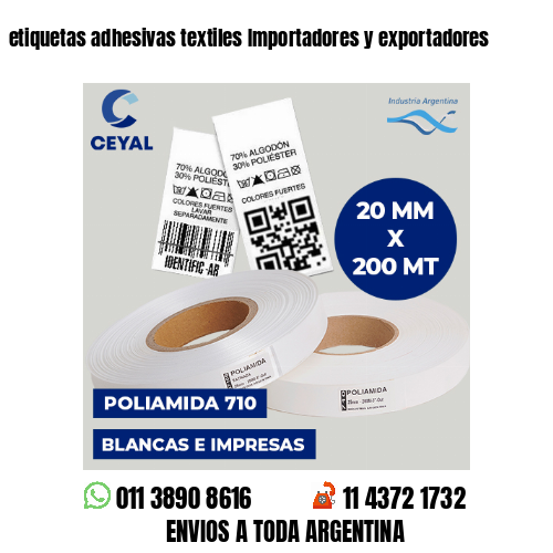 etiquetas adhesivas textiles Importadores y exportadores