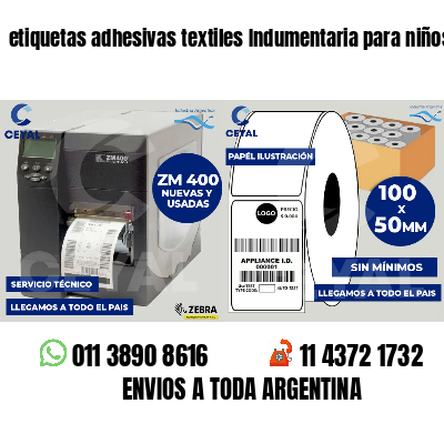 etiquetas adhesivas textiles Indumentaria para niños