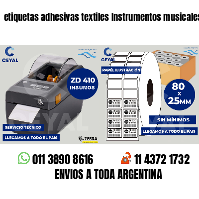 etiquetas adhesivas textiles Instrumentos musicales