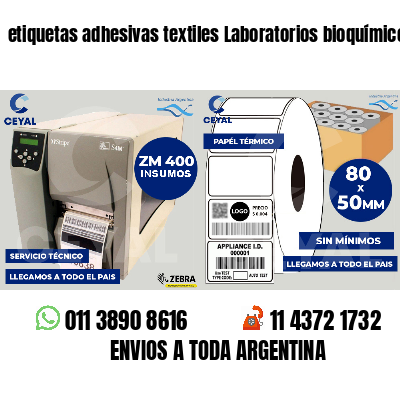 etiquetas adhesivas textiles Laboratorios bioquímicos