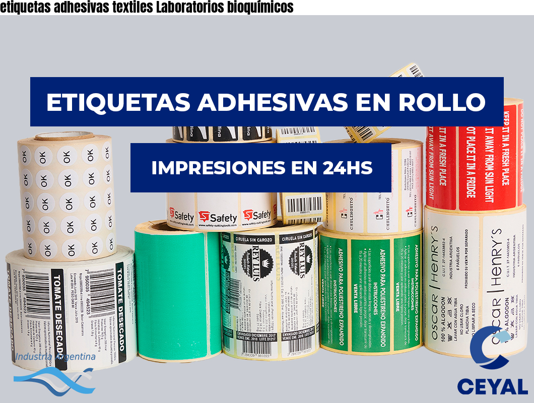 etiquetas adhesivas textiles Laboratorios bioquímicos