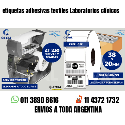 etiquetas adhesivas textiles Laboratorios clínicos