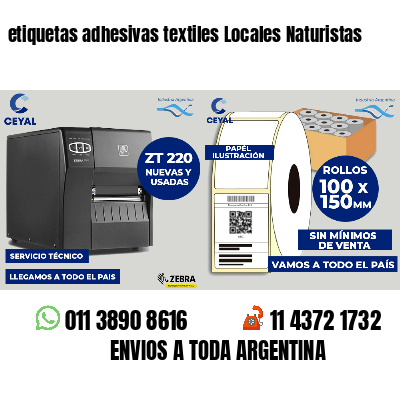 etiquetas adhesivas textiles Locales Naturistas