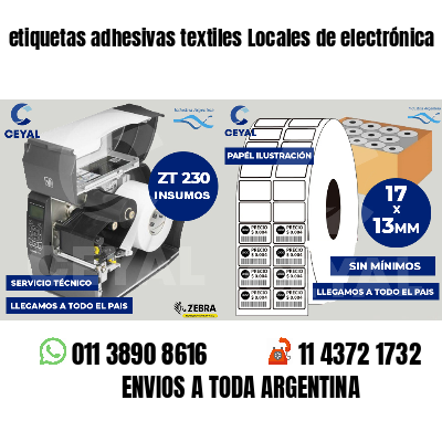 etiquetas adhesivas textiles Locales de electrónica