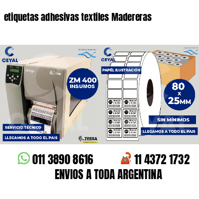 etiquetas adhesivas textiles Madereras