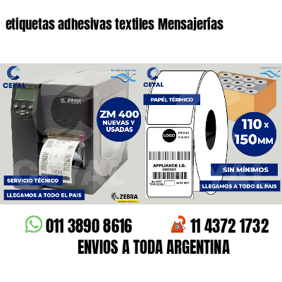 etiquetas adhesivas textiles Mensajerías