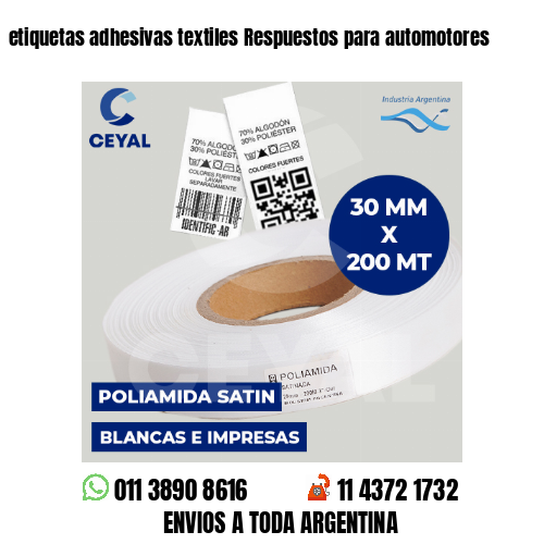 etiquetas adhesivas textiles Respuestos para automotores