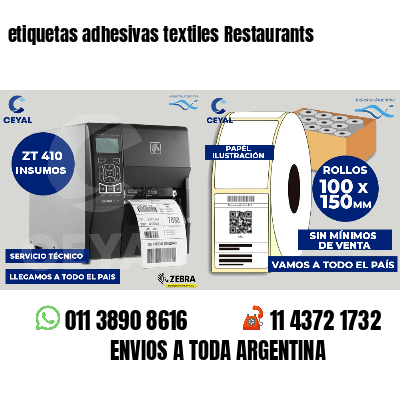 etiquetas adhesivas textiles Restaurants