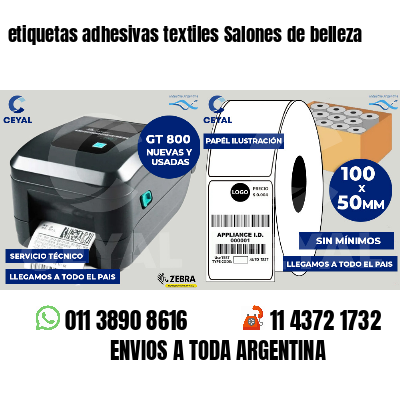etiquetas adhesivas textiles Salones de belleza