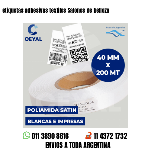 etiquetas adhesivas textiles Salones de belleza