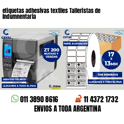 etiquetas adhesivas textiles Talleristas de indumnentaria