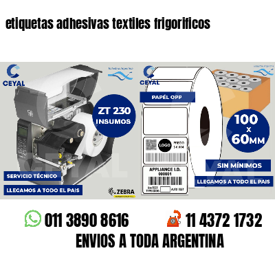 etiquetas adhesivas textiles frigorificos