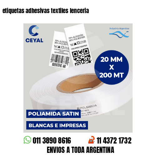 etiquetas adhesivas textiles lenceria