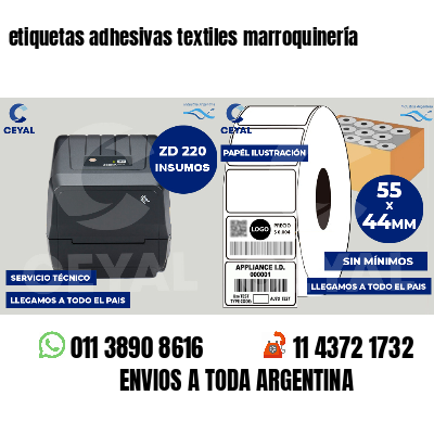 etiquetas adhesivas textiles marroquinería