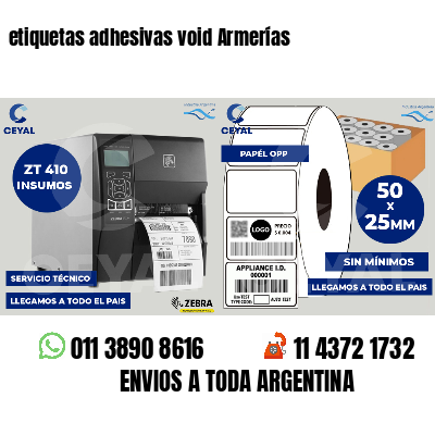 etiquetas adhesivas void Armerías