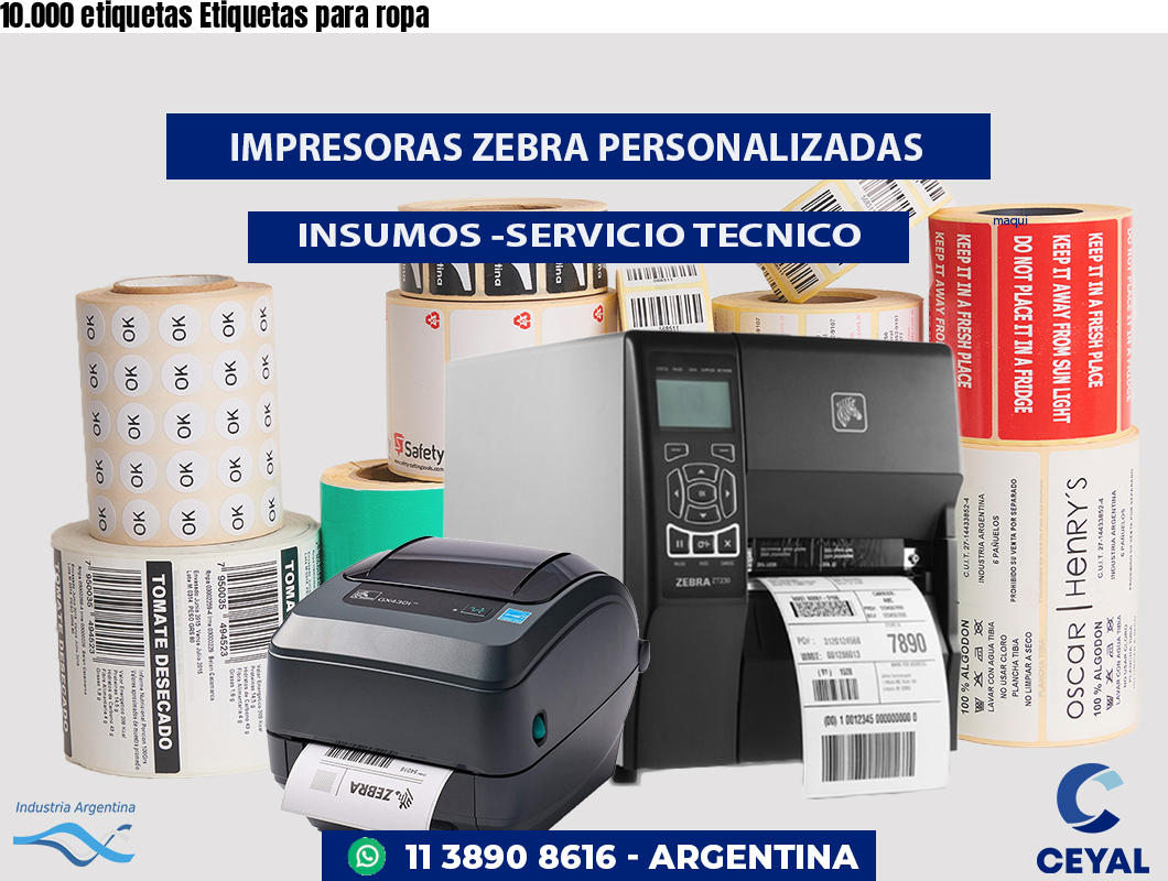 10.000 etiquetas Etiquetas para ropa