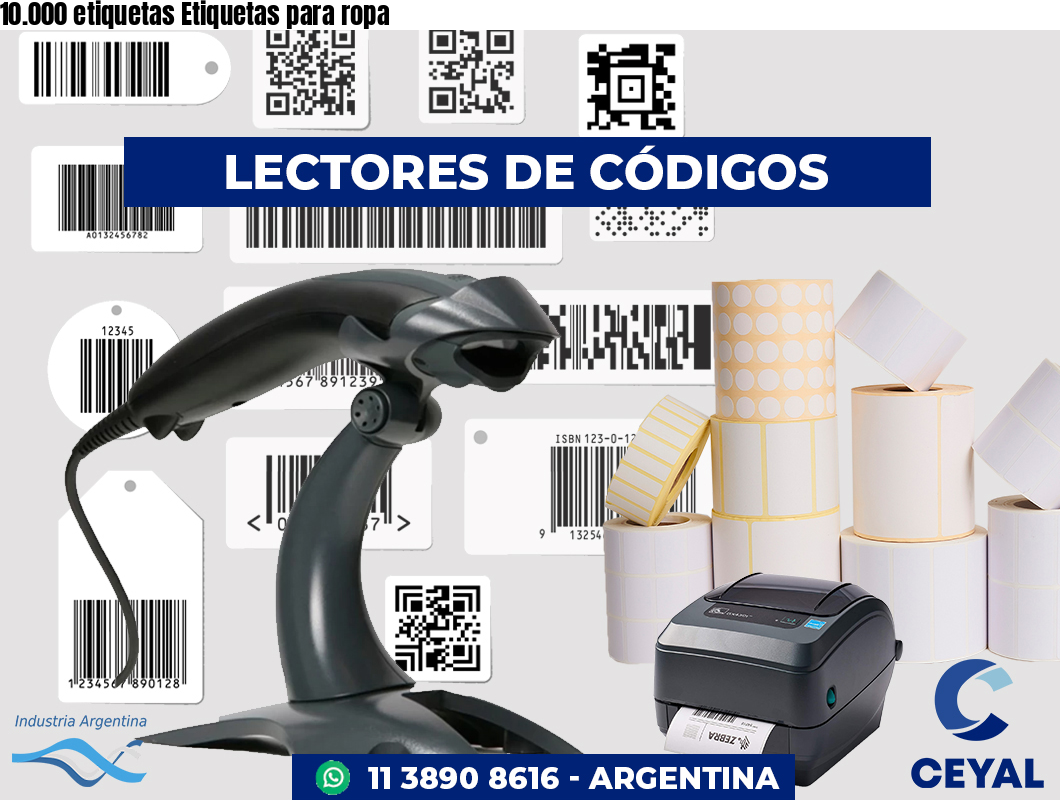 10.000 etiquetas Etiquetas para ropa