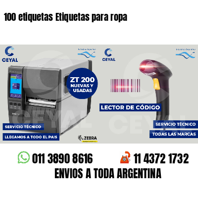 100 etiquetas Etiquetas para ropa