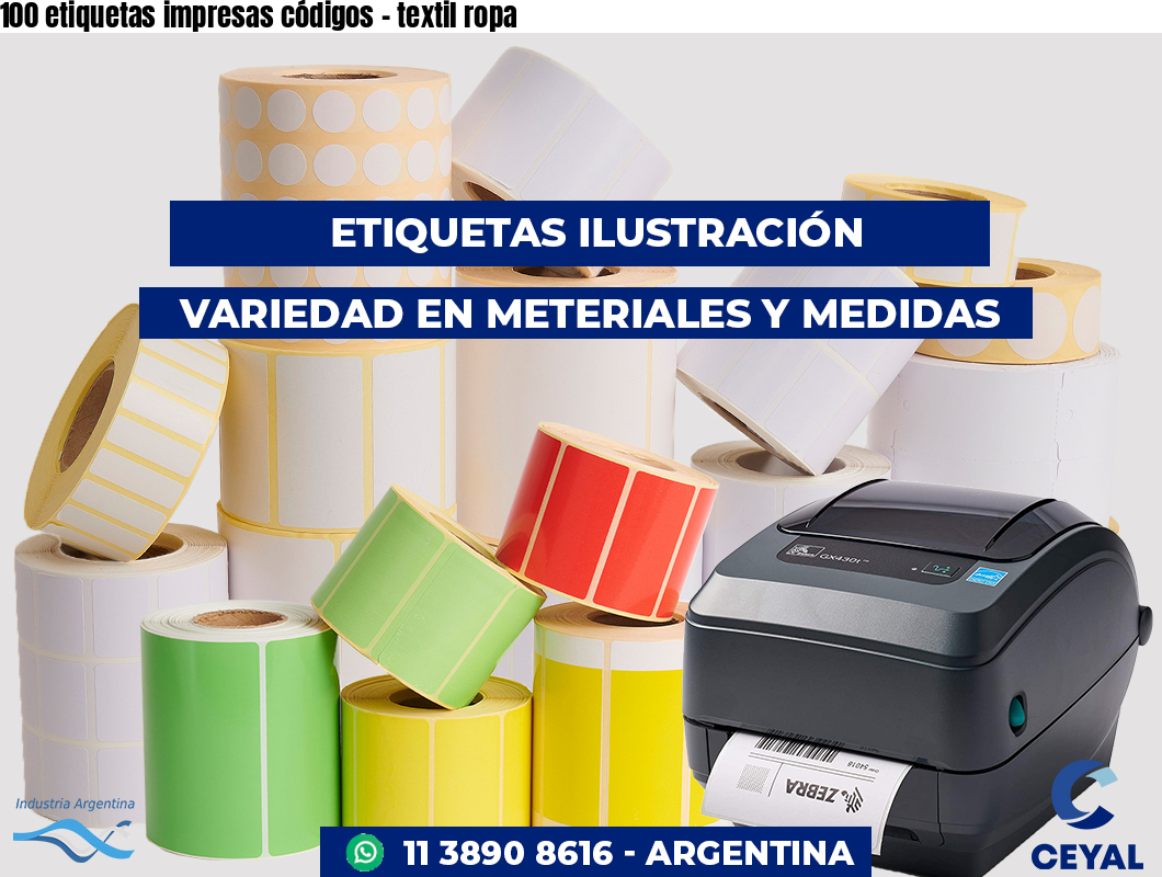 100 etiquetas impresas códigos – textil ropa