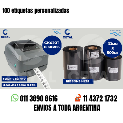 100 etiquetas personalizadas