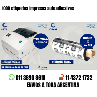 1000 etiquetas impresas autoadhesivas