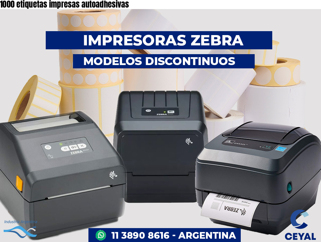 1000 etiquetas impresas autoadhesivas