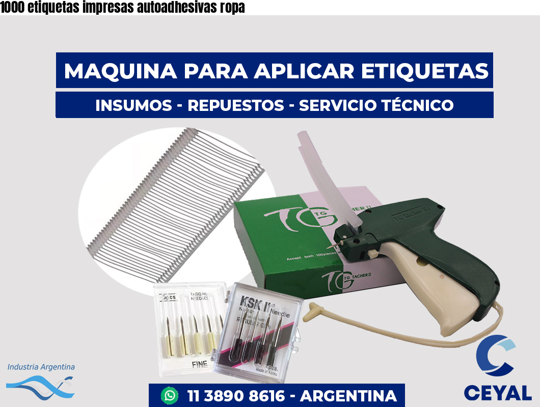1000 etiquetas impresas autoadhesivas ropa