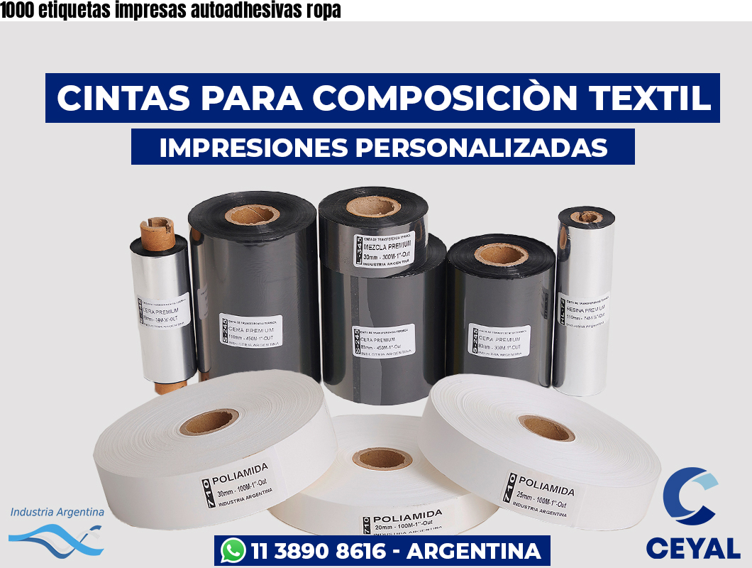 1000 etiquetas impresas autoadhesivas ropa