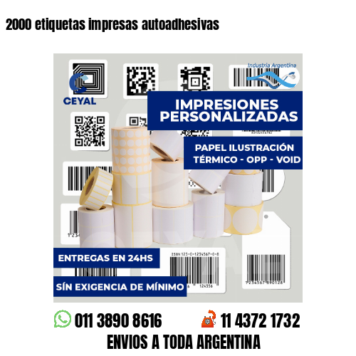 2000 etiquetas impresas autoadhesivas