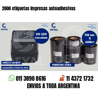 2000 etiquetas impresas autoadhesivas