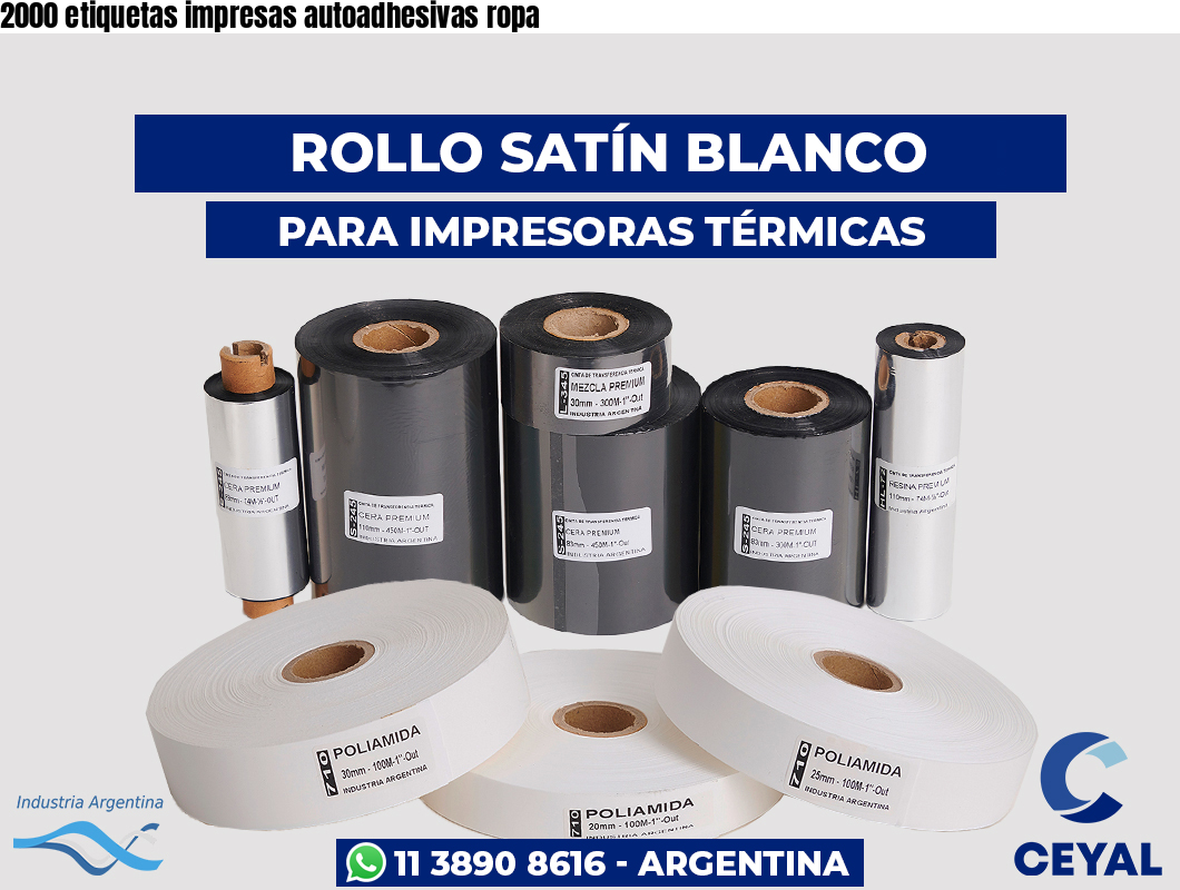 2000 etiquetas impresas autoadhesivas ropa