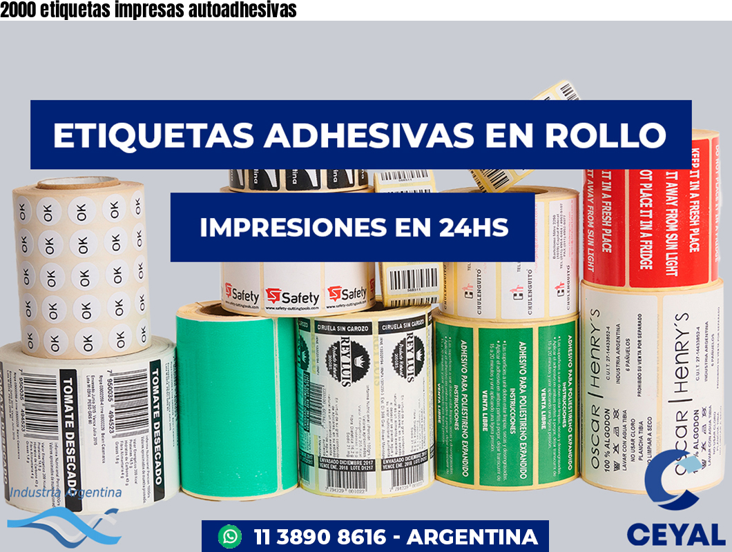 2000 etiquetas impresas autoadhesivas