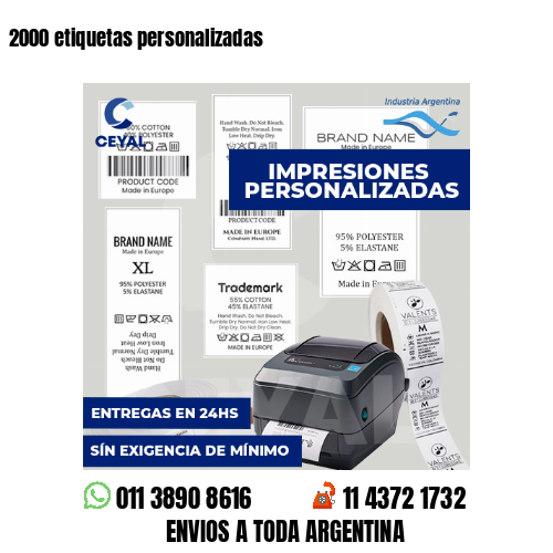 2000 etiquetas personalizadas