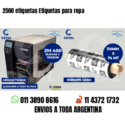 2500 etiquetas Etiquetas para ropa