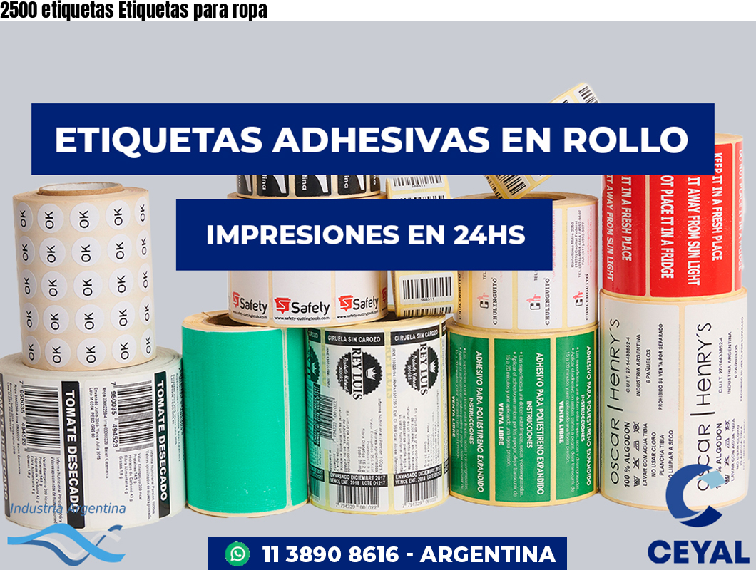 2500 etiquetas Etiquetas para ropa