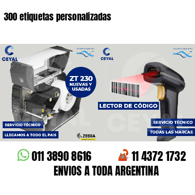 300 etiquetas personalizadas