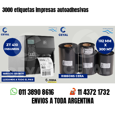3000 etiquetas impresas autoadhesivas