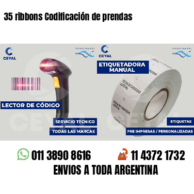 35 ribbons Codificación de prendas