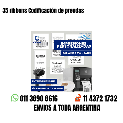 35 ribbons Codificación de prendas
